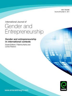 cover image of International Journal of Gender and Entrepreneurship, Volume 3, Issue 3